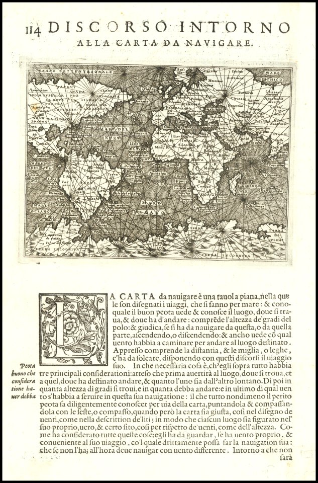 1576 map of the world by Tomasso Porcacchi