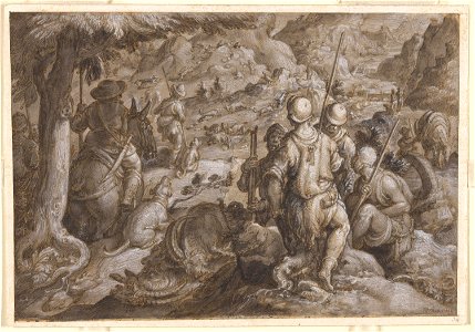 Stradanus - Men hunting ibexes with hounds