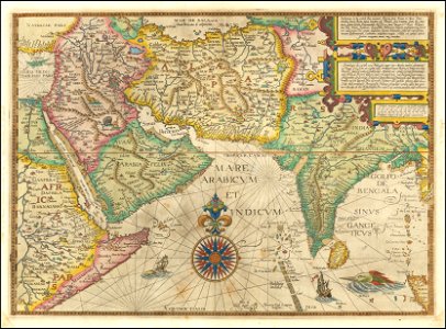 1596 map of the Middle East and the Indian Ocean