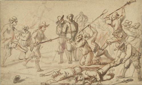 Cornelis de Wael - Robber attacking farmers