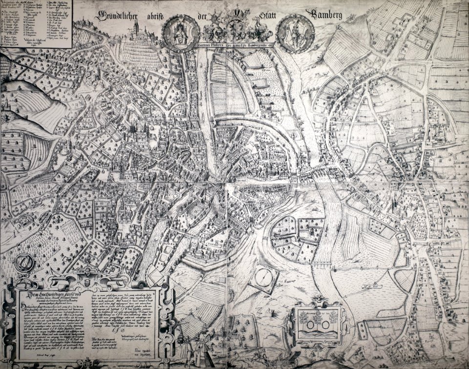 1602 Zweidler Vogelschauplan von Bamberg Historisches Museum Bamberg anagoria