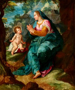 Denys Calvaert - Virgin and Child in a Rocky Landscape