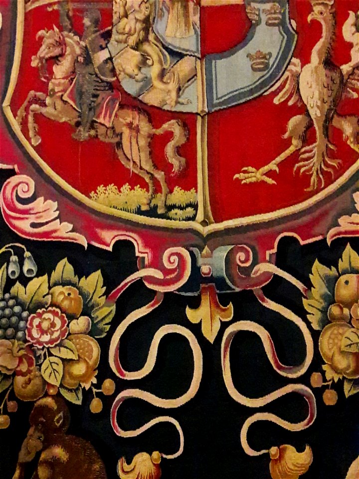 Flanders Tapestry with the coat of arms of Anna Catherine Constance Vasa (detail) 04
