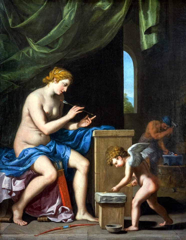 Collection Motais de Narbonne - Vulcain forgeant les flèches de l'Amour (1644-1645) - Jacques Stella (40)