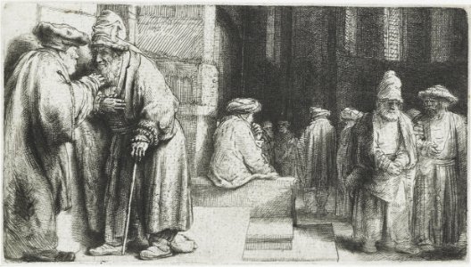 1648, Pharisees in the Temple by Rembrandt RP-P-1961-1057