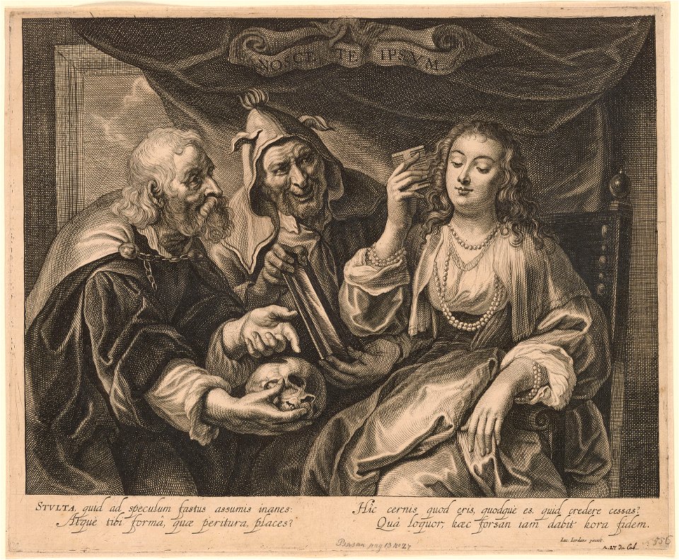Jacob Neefs, Jacob Jordaens (after) - Nosce Te Ipsum (Allegory of Vanity)