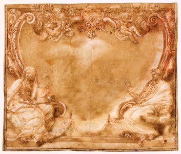 Maratta Cartouche with Barberini coat of arms