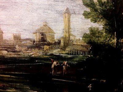 Peruzzini Landscape with a water carrier (detail)