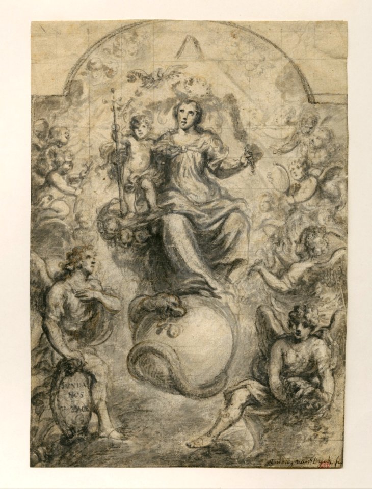Philip Fruytiers - Virgin with the child Jesus, surrounded by angels