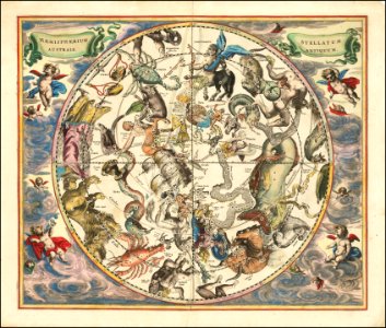 1660 celestial map of the constellations of the Southern Hemisphere