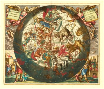 1660 celestial chart of the Northern Sky