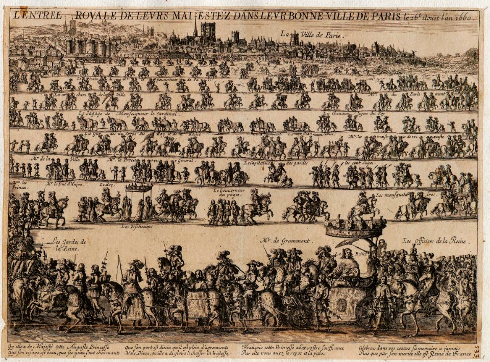 1660 entry of Marie Thérèse of Austria (new wife of Louis XIV of France) into Paris