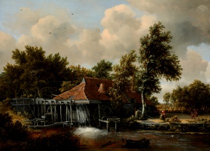 Meindert Hobbema - Een watermolen - Google Art Project. Free illustration for personal and commercial use.