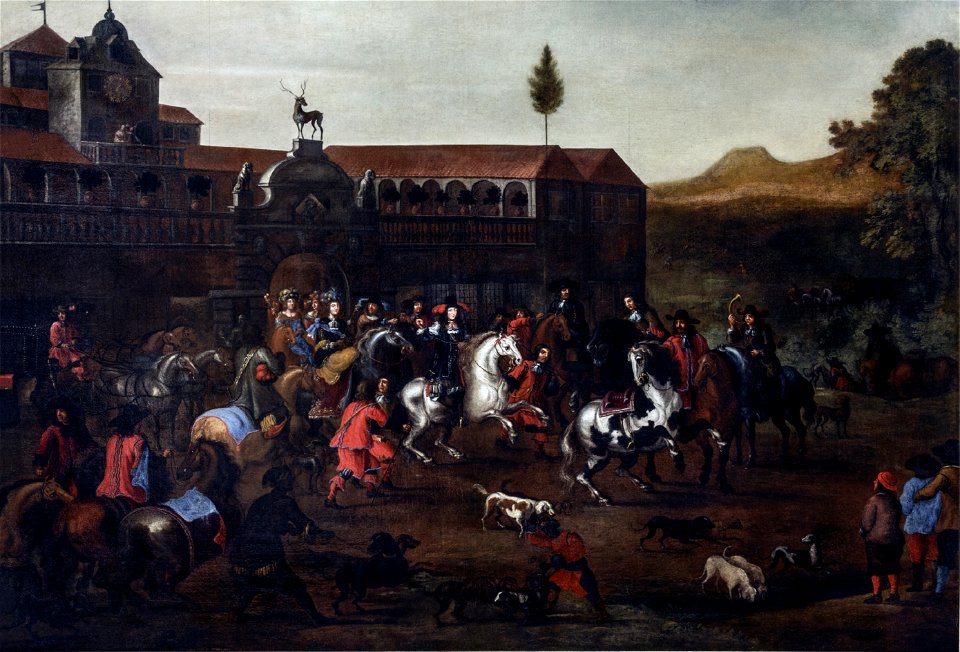 Melchior Hamers - The Court's departure for the hunt from the Venaria Reale