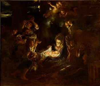 Livio Mehus - Adoration of the shepherds. Free illustration for personal and commercial use.