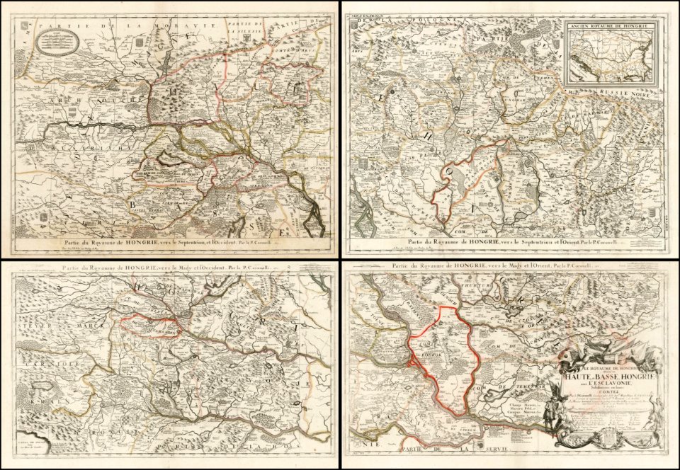 1688 map of the Kingdom Hungary by Vincenzo Maria Coronelli