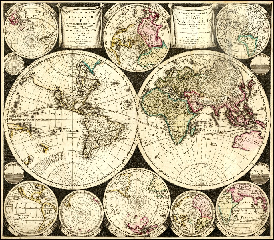 1696 map of the world by Carolus Allard