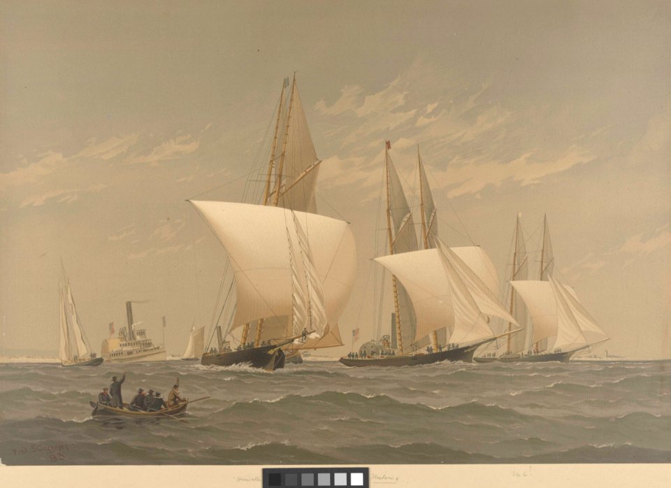 American Yachts Plate II. Henrietta, Fleetwing and Vesta, Sandy Hook to the Needles - 1866 RMG PY8762