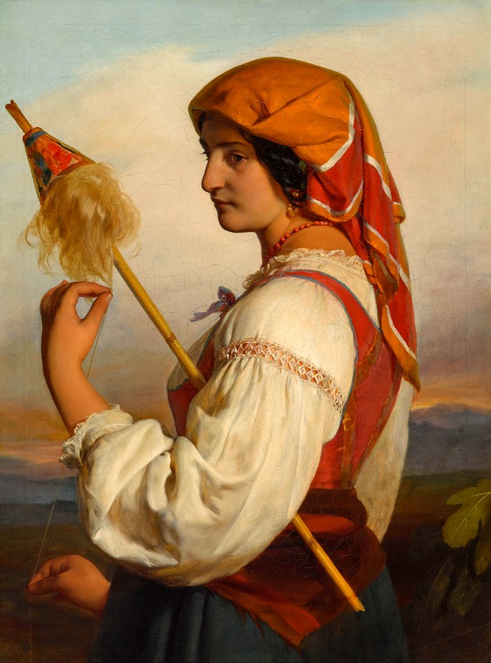 Friedrich von Amerling - Italienerin mit Spinnrocken (1846)
