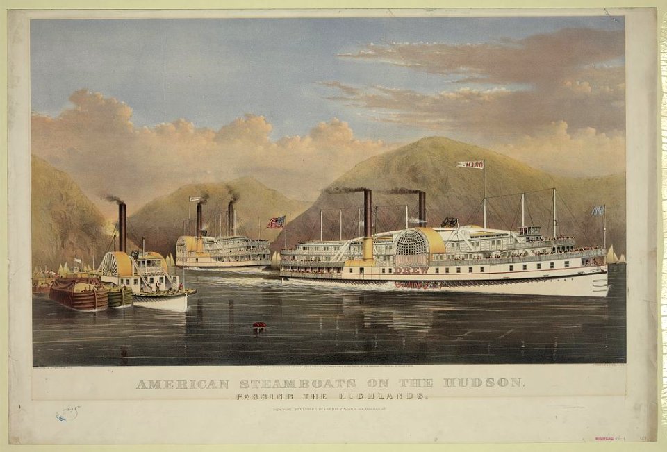 American steamboats on the Hudson- passing the highlands LCCN90708625