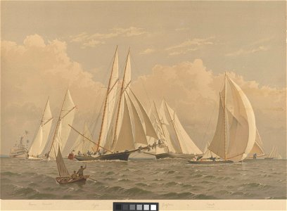 American Yachts Plate XIII. By Sou'West Spit. Roamer, Crocodile, Clytie, Grayling, Fanita RMG PY8798