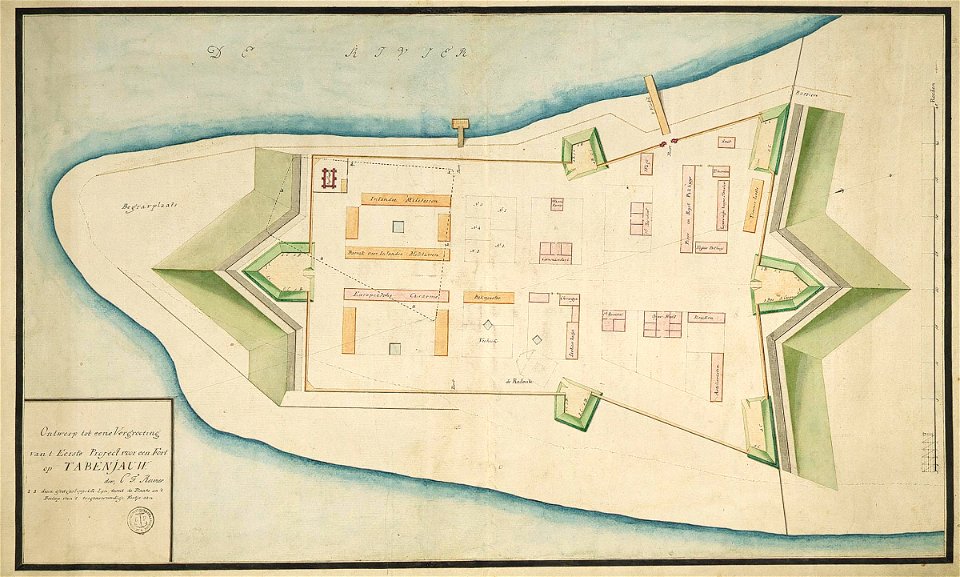 AMH-4608-NA Map of the fort at Tabenjouw