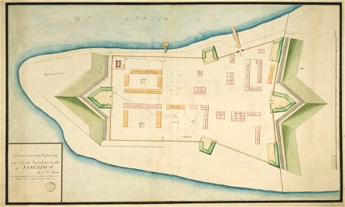 AMH-4608-NA Map of the fort at Tabenjouw