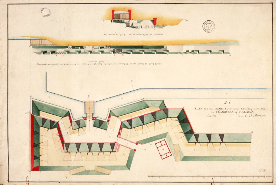 AMH-5405-NA Profiles relating to the fort of Tranquera at Melaka