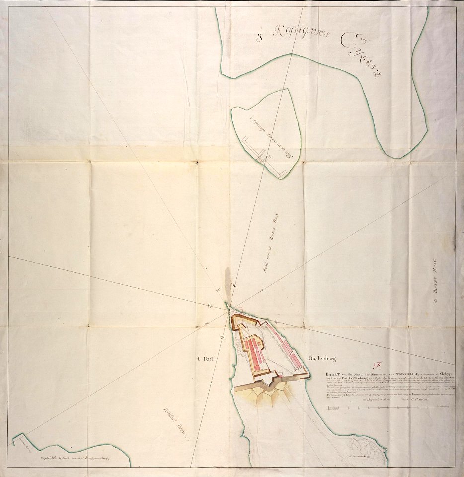AMH-5571-NA Map of the fort at Trinkonomale and surrounding area