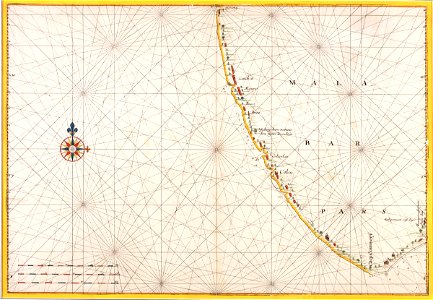 AMH-5623-NA Map of the Malabar coast