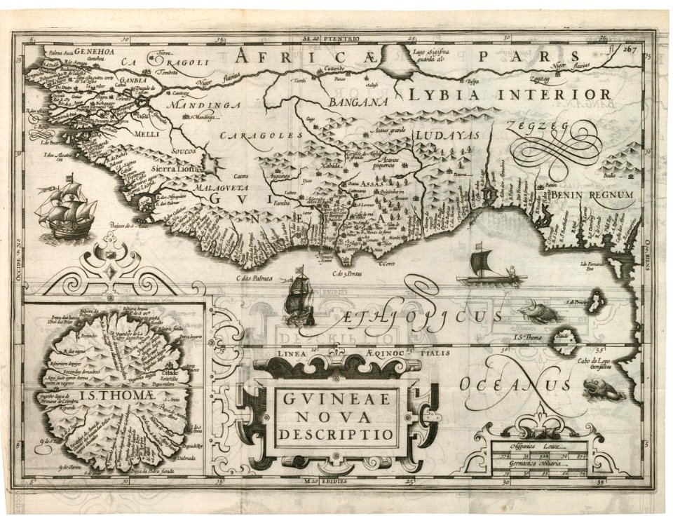 AMH-6460-KB Map of the African Gold and Slave coast