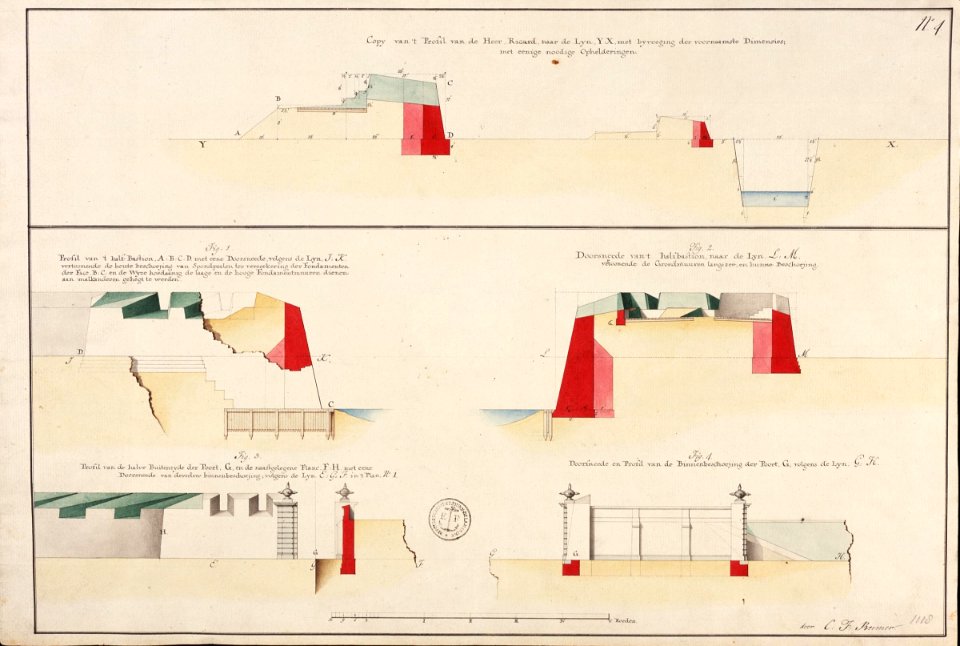 AMH-5404-NA Profiles relating to the fort of Tranquera at Melaka