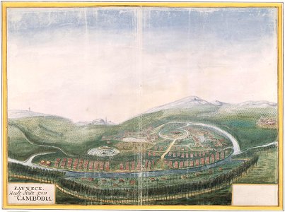 AMH-6146-NA Bird's eye view of Eauweck, Cambodia