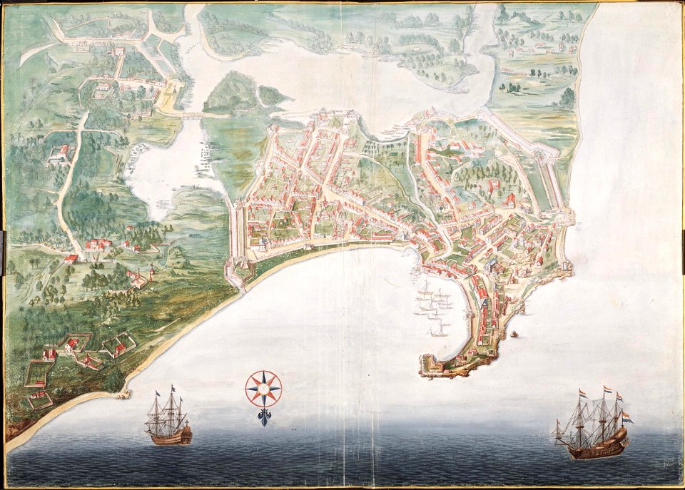 AMH-6166-NA Bird's eye view of Colombo and environs