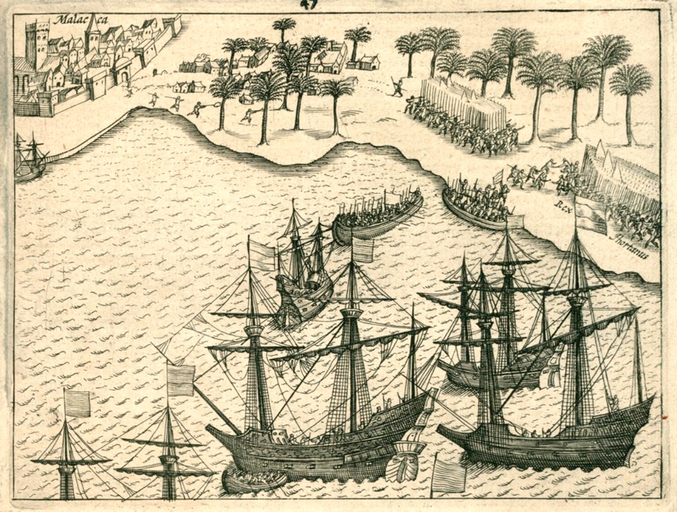 AMH-6471-KB Battle near Malacca waged by Cornelis Matelief, 1606
