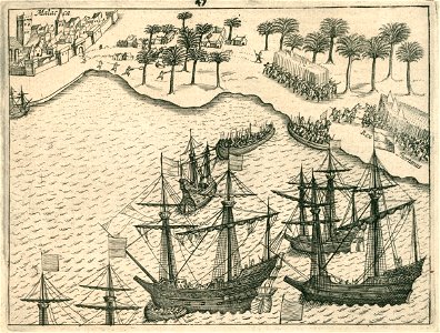 AMH-6471-KB Battle near Malacca waged by Cornelis Matelief, 1606