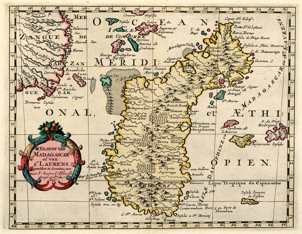 AMH-6678-KB Map of Madagascar