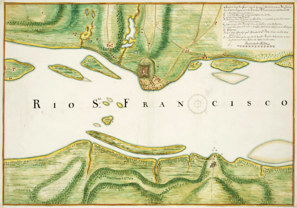 AMH-6782-NA Floor plan of the fort of Mauritius on Rio San Francisco