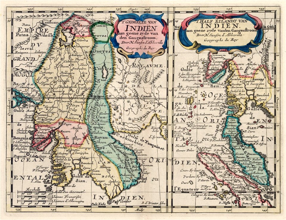 AMH-6665-KB Two maps of Thailand, Malaysia and Sumatra
