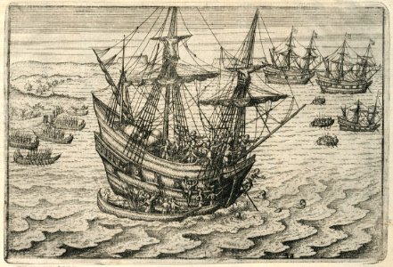 AMH-6649-KB Javanese attack the vessel Amsterdam