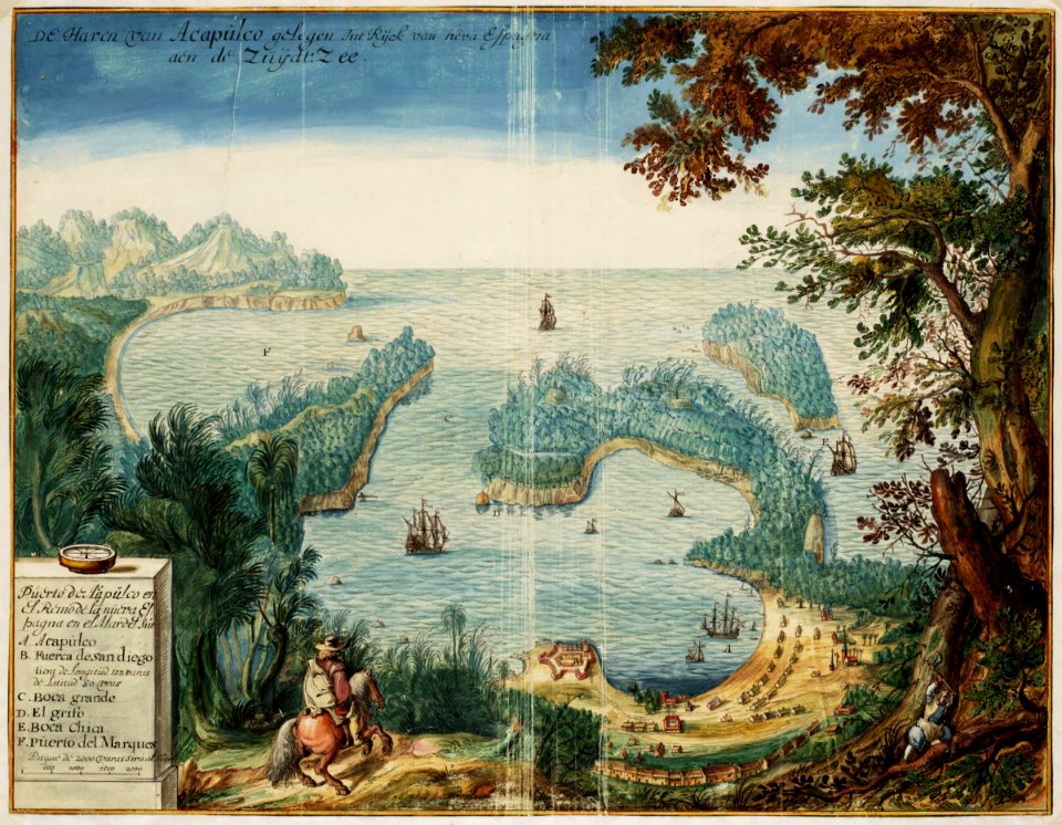 AMH-6742-NA View of the bay at Acapulco