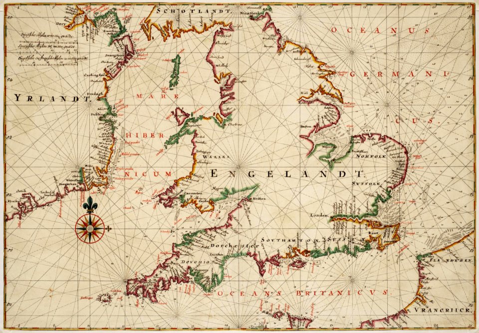 AMH-6813-NA Map of England, the south of Ireland and part of the French coast