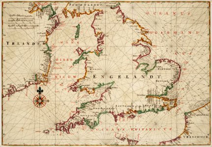 AMH-6813-NA Map of England, the south of Ireland and part of the French coast