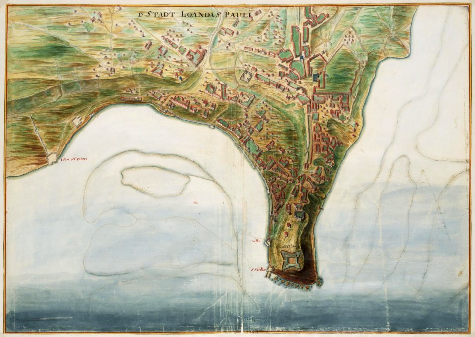 AMH-6761-NA Bird's eye view of the city of Loanda