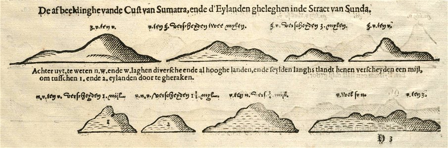 AMH-6628-KB View of the Sumatran coast and the islands in the Straits of Sunda