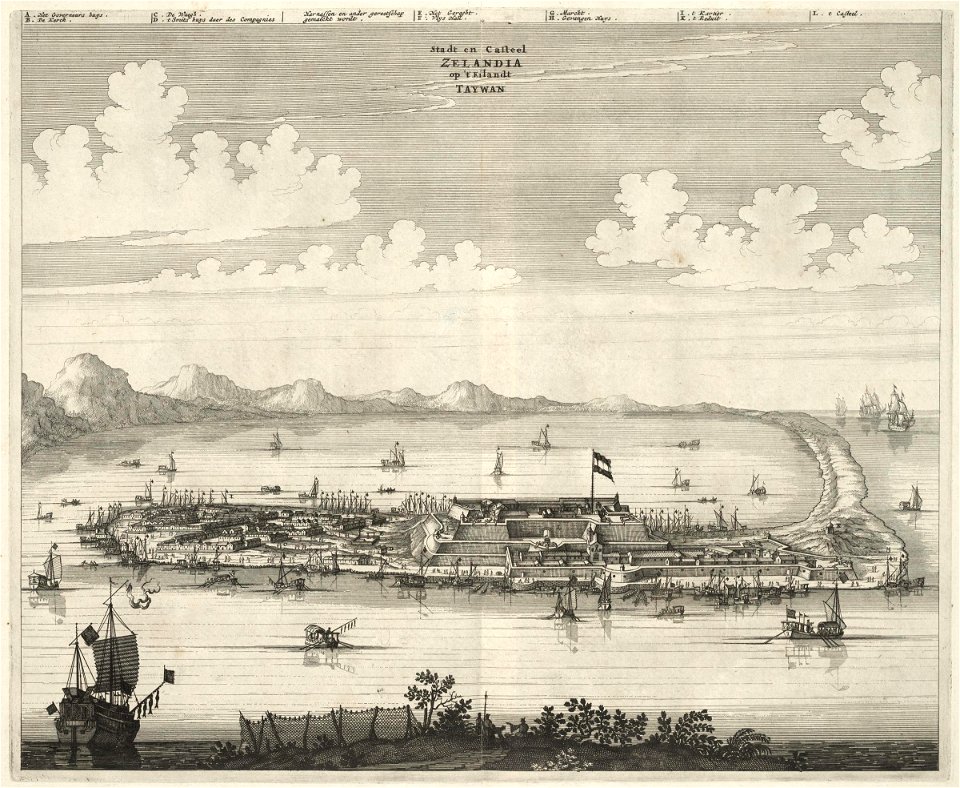 AMH-6844-KB View of city and Fort Zeelandia on Taiwan