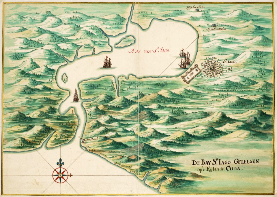 AMH-6747-NA Bird's eye view of St. Jago bay in Cuba