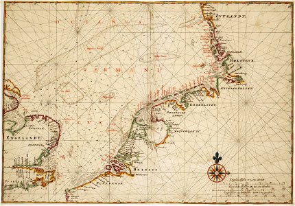 AMH-6812-NA Map of countries around the North Sea