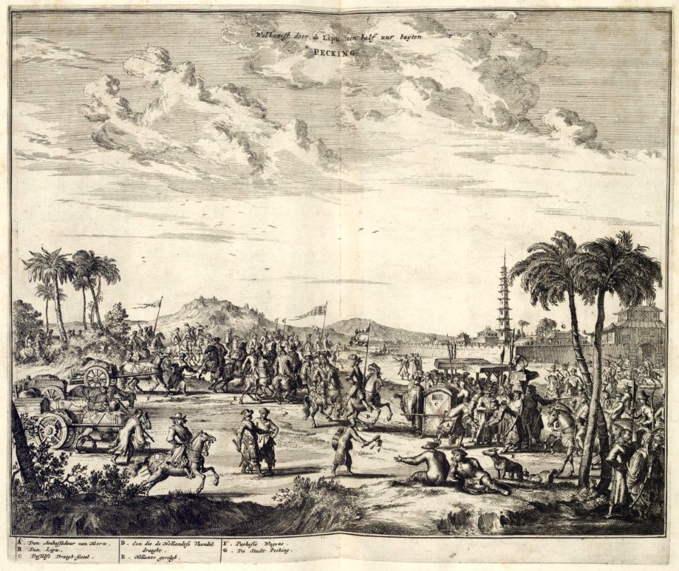 AMH-6847-KB The Dutch delegation led by Van Hoorn is welcomed half an hour outside Peking