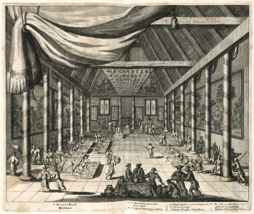 AMH-6849-KB The Dutch delegation led by Van Hoorn dines with a Chinese viceroy